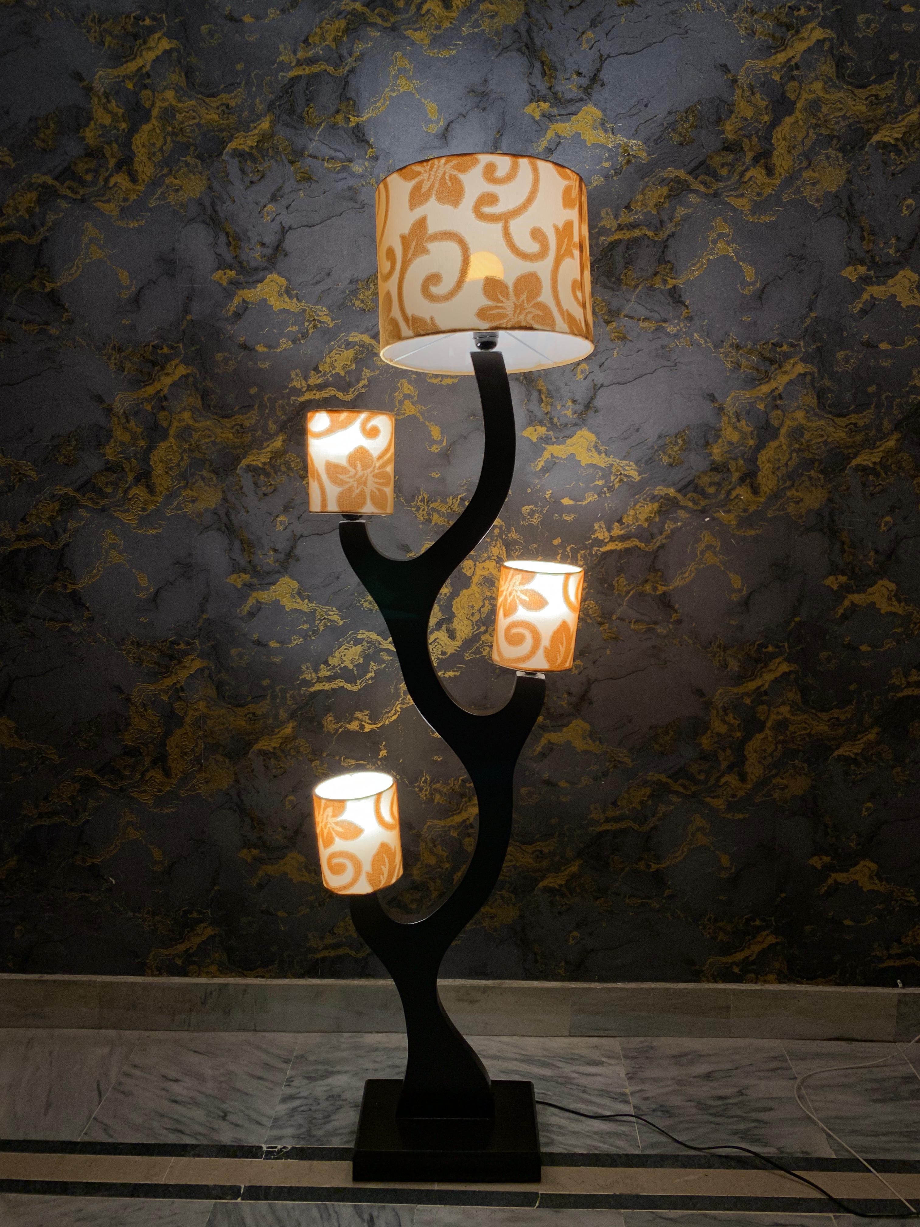 Oak Branch Floor Lamp with Shade